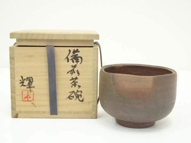 JAPANESE TEA CEREMONY / TEA BOWL CHAWAN / BIZEN WARE / ARTISAN WORK